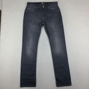 7 For All Mankind Jeans Mens 32x34 Gray The Straight Dark Wash 7FAM Denim
